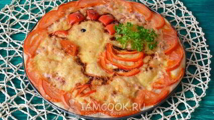 новогодняя пицца петушок