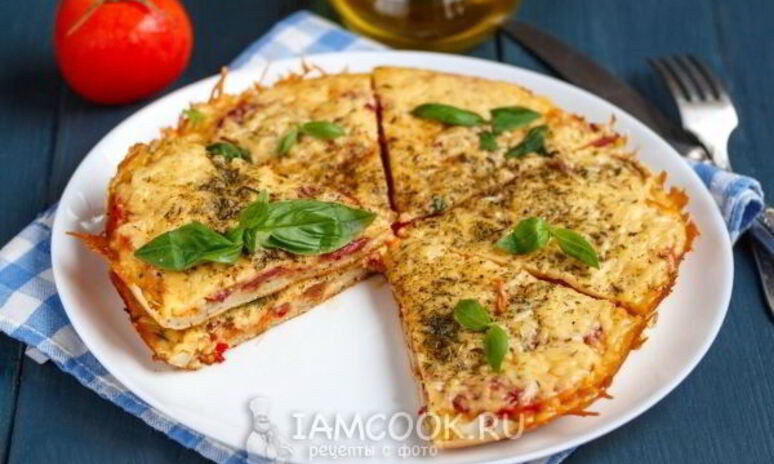 Рецепт пицца минутка на сковороде