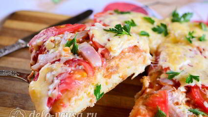 пицца на сковороде за 10 минут