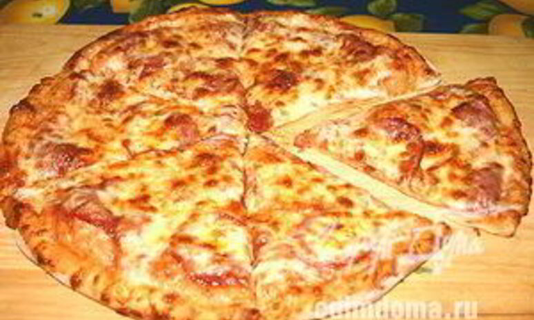 Рецепт пицца пепперони с беконом