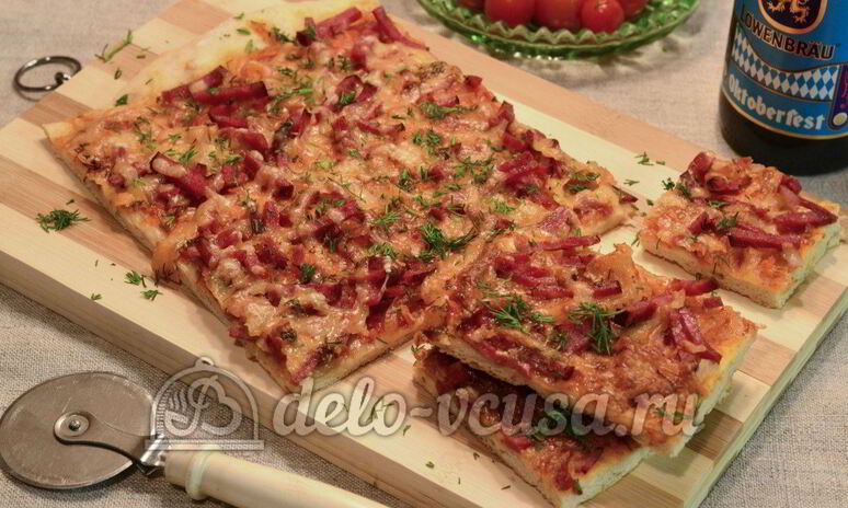 Рецепт пицца с колбасой