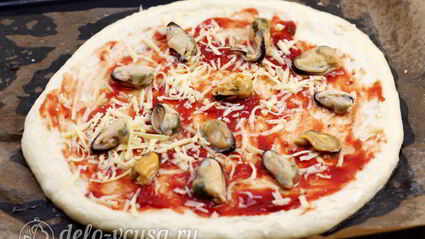 пицца с мидиями