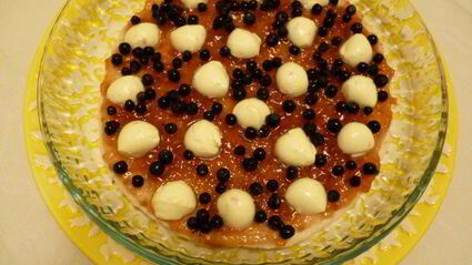 сладкая пицца с черникой