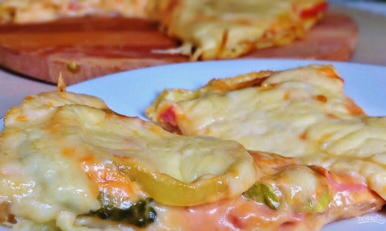 Рецепт закусочная пицца на слоеном тесте