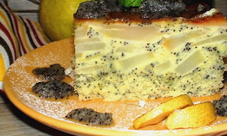 Рецепт макова — грушевая шарлотка с ванильно-грушевым вареньем