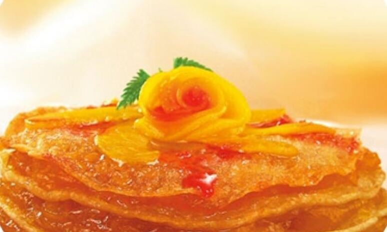 Рецепт шарлотка с персиками из блинчиков