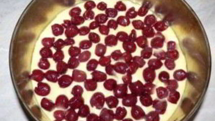 шарлотка с вишней и яблоками