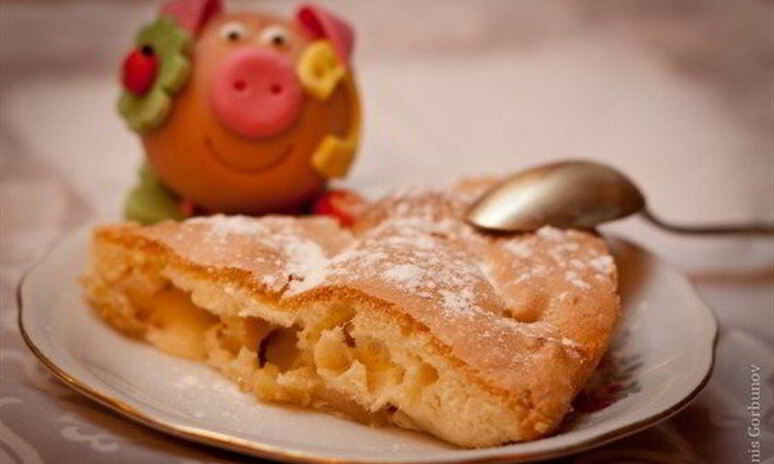 Рецепт шарлотка яблочная со сливочным маслом