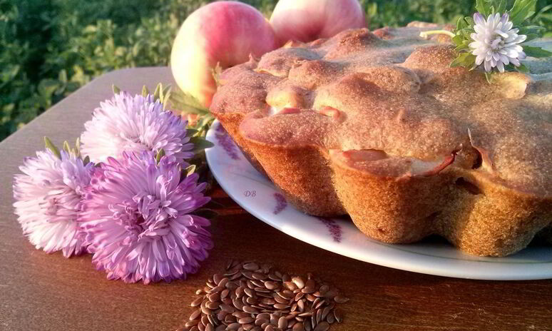 Рецепт вегетарианская шарлотка без яиц