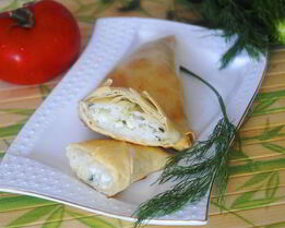 Слойки из теста фило с начинкой из риса