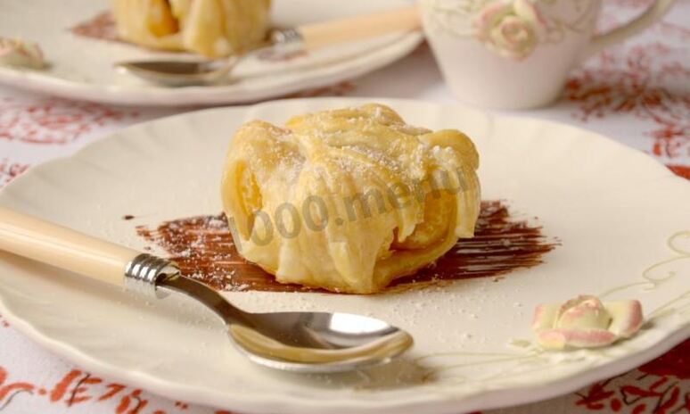 Рецепт слойки с мандаринами и шоколадом из слоеного теста