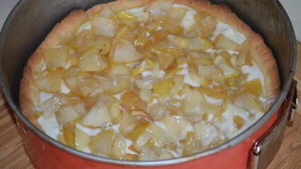 песочный творожник с яблочной начинкой