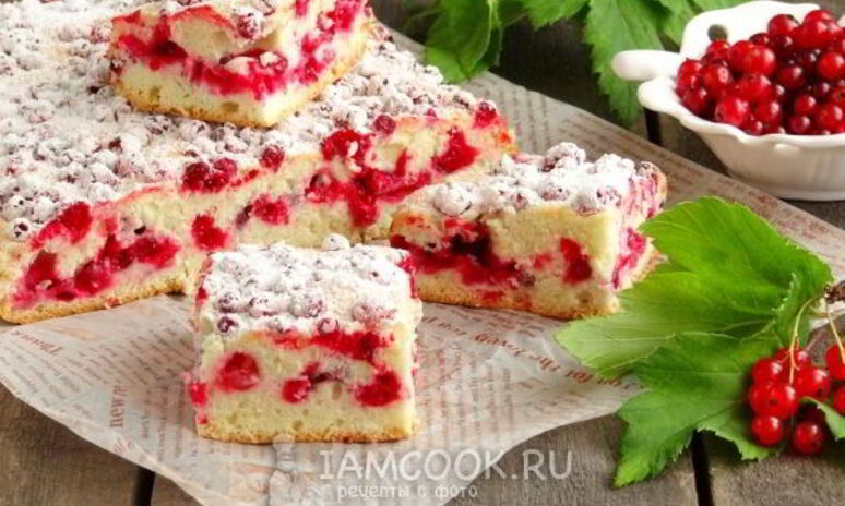 Рецепт бисквит на белках с красной смородиной