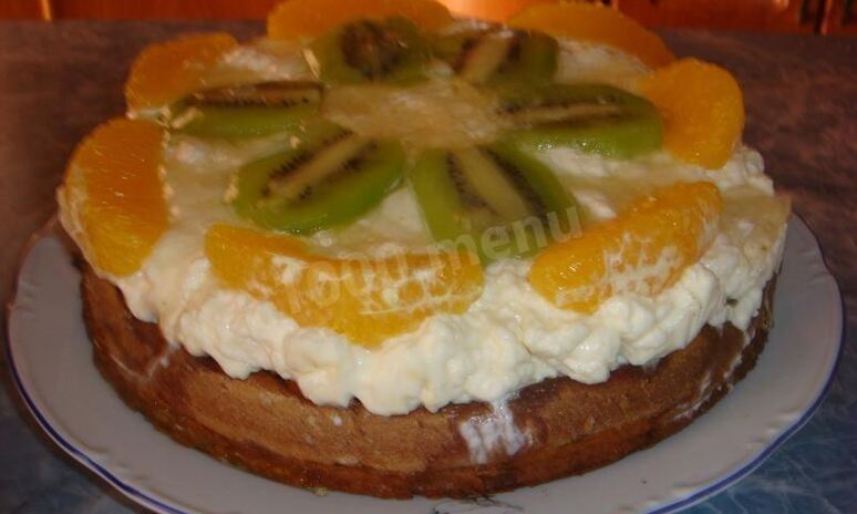 Рецепт фруктовый торт фрукты в желе