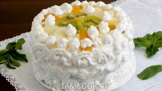 Фруктовый торт на японском бисквите