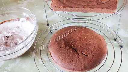 шоколадно-сметанный торт с вишней