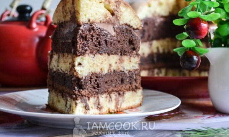 Рецепт торт зебра на сметане