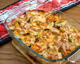 Деревенская запеканка из картофеля с овощами