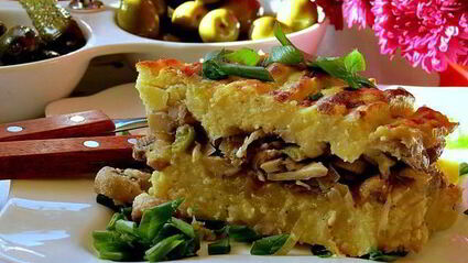 картофельная запеканка с грибами