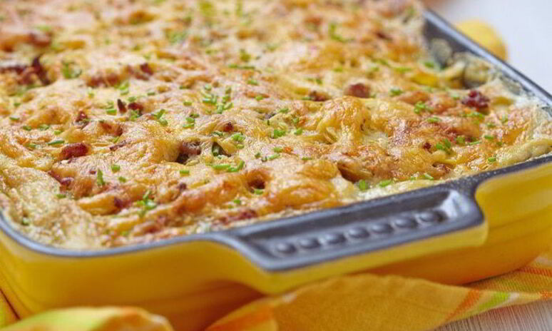 Рецепт картофельная запеканка с цукини и сыром чеддер