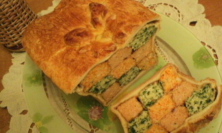 Рецепт куриная запеканка в тесте три вкуса