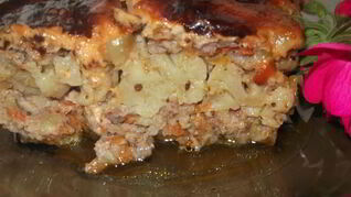 Мясная запеканка с цветной капустой
