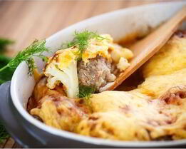 Овощная запеканка с фаршем