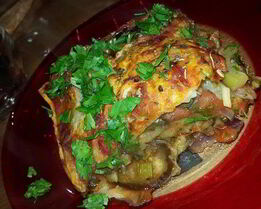 Постная запеканка с баклажанами