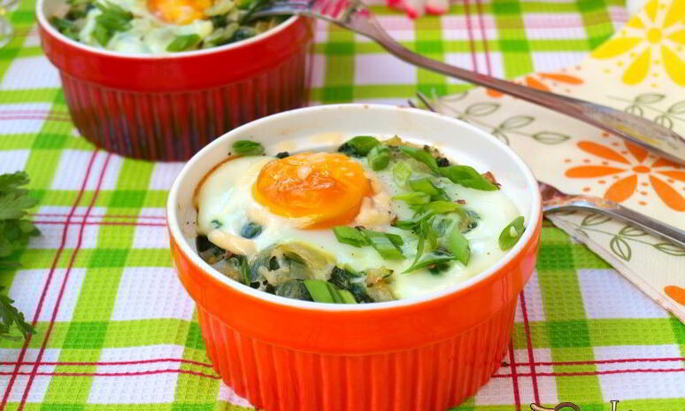 Рецепт рисовая запеканка со шпинатом и яйцом