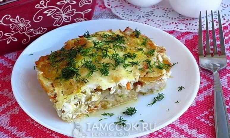 Рецепт рыбная запеканка с квашеной капустой