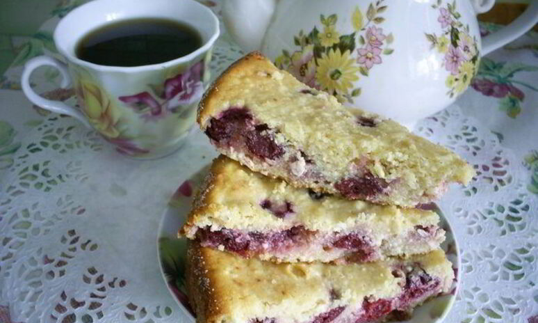 Рецепт творожная запеканка с вишней