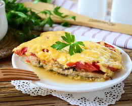 Запеканка из баклажанов с куриной грудкой