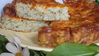 Запеканка из риса с щавелем