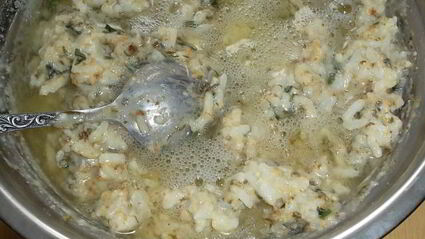 запеканка из риса с щавелем