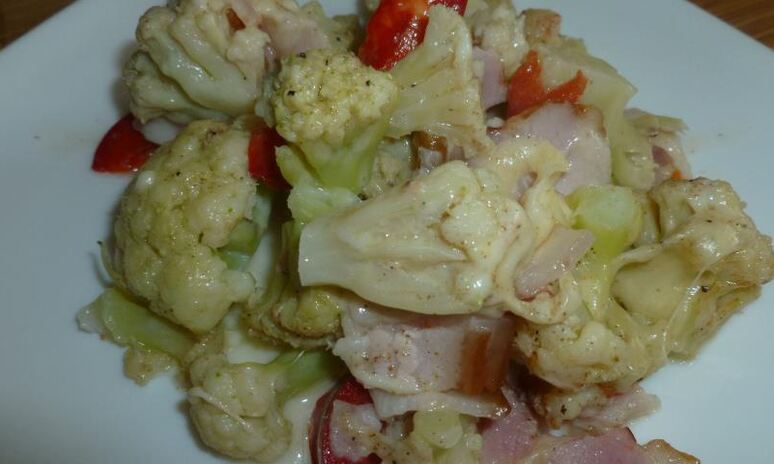 Рецепт запеканка из цветной капусты с беконом
