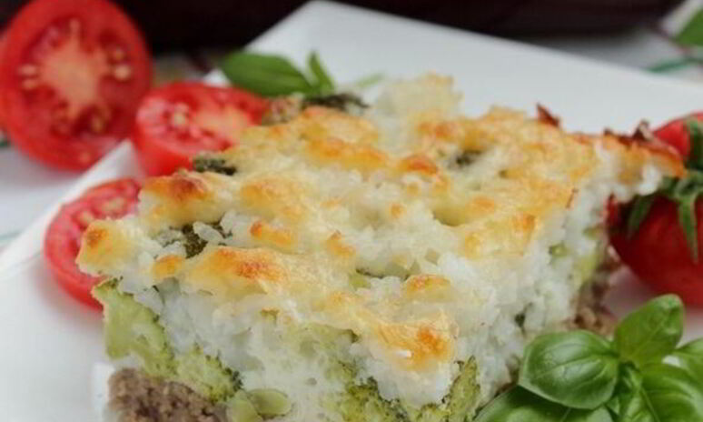 Рецепт запеканка с брокколи и рисом