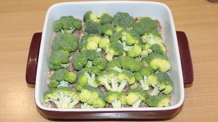 запеканка с брокколи и рисом