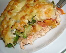 Запеканка с куриным филе и овощами