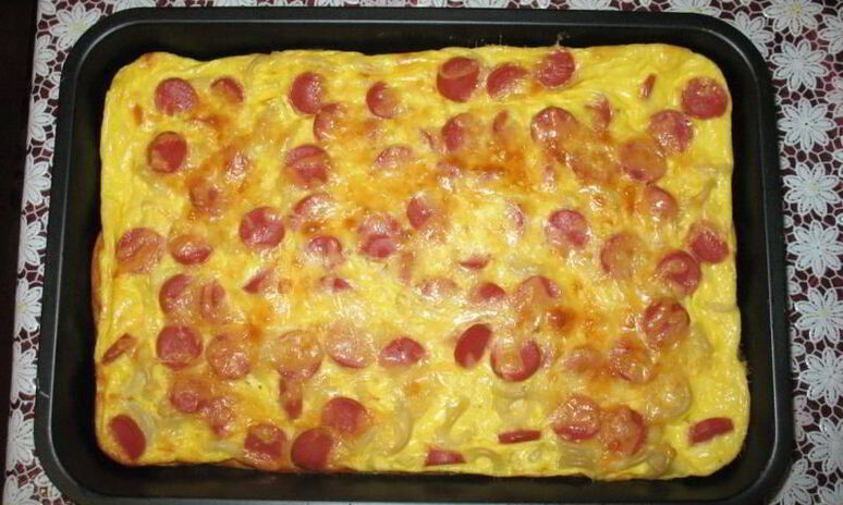 Рецепт запеканка с сосисками