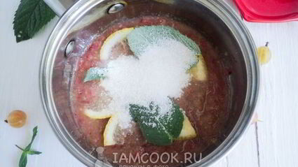джем из крыжовника, лимона и мелиссы