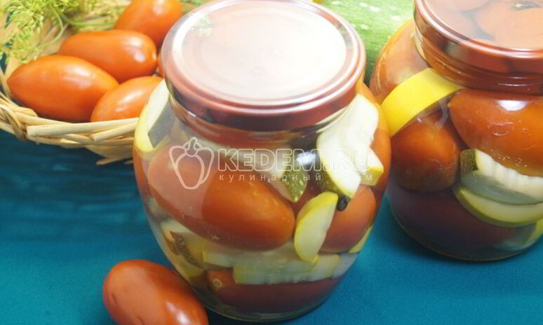 Рецепт кабачки с помидорами на зиму