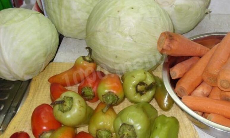 Рецепт капуста с перцем на зиму