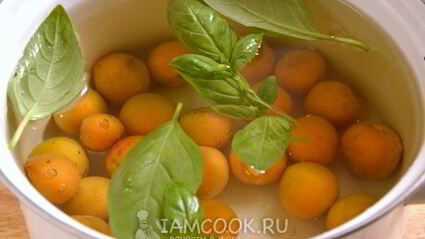 абрикосовый компот с базиликом и лимоном