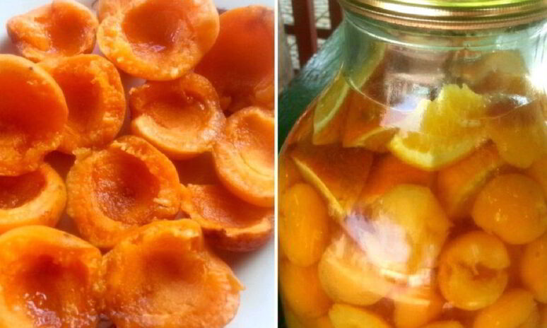 Рецепт компот из абрикосов и апельсинов