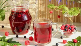 Компот из ирги и малины на зиму