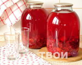 Компот из красной смородины с апельсином