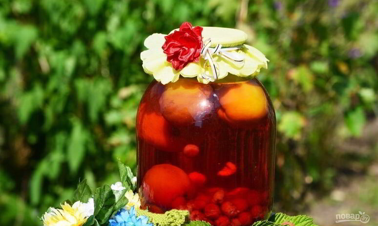 Рецепт компот из вишни и малины