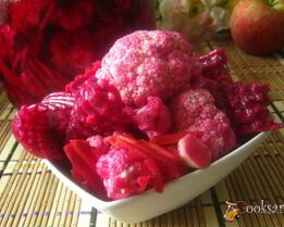 Быстро маринованная цветная капуста Розовые облака