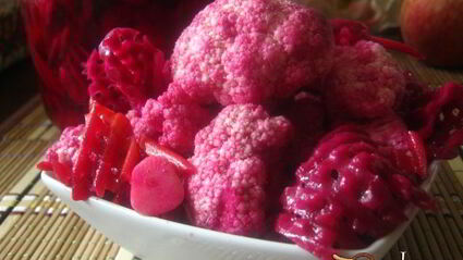 быстро маринованная цветная капуста розовые облака