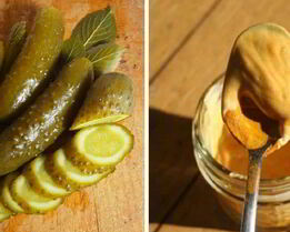 Маринованные огурцы с куркумой и горчицей